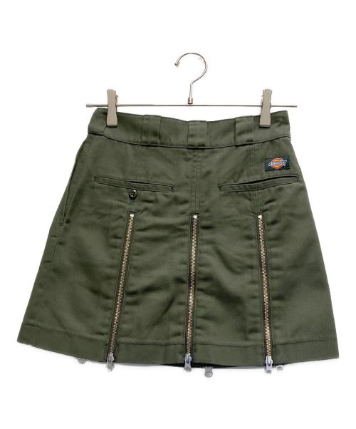 HTH（エイチティーエイチ）HTH (エイチティーエイチ) Dickies (ディッキーズ) Zip mini skirt カーキ サイズ:S 未使用品の古着・服飾アイテム