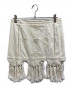ISABEL MARANTイザベルマラン）の古着「Sandra macrame mini skirt」｜ホワイト