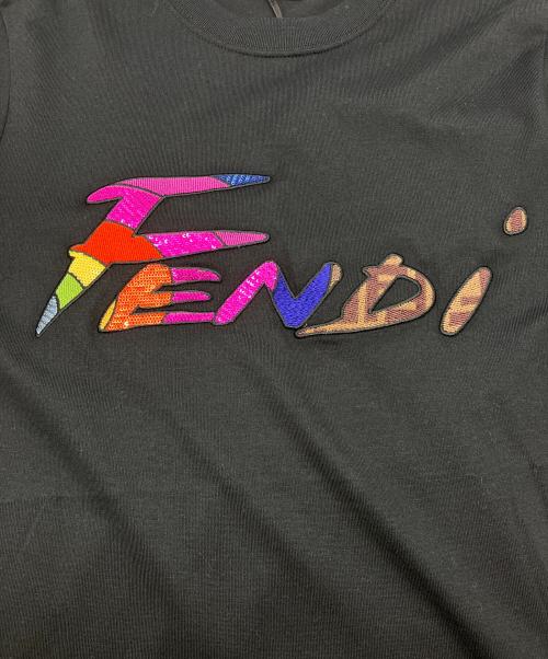 FENDI（フェンディ）FENDI (フェンディ) ロゴ刺繍Tシャツ　FS7254 AJXG ブラック サイズ:XS 未使用品の古着・服飾アイテム