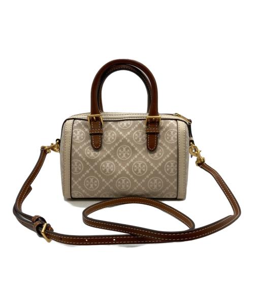 TORY BURCH（トリーバーチ）TORY BURCH (トリーバーチ) モノグラム ミニバレルバッグ ベージュの古着・服飾アイテム