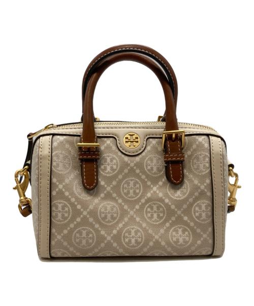 TORY BURCH（トリーバーチ）TORY BURCH (トリーバーチ) モノグラム ミニバレルバッグ ベージュの古着・服飾アイテム