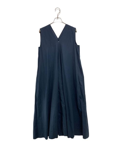 ATON（エイトン）ATON (エイトン) SUPIMA CLOTH フレアドレス ネイビー サイズ:SIZE 00の古着・服飾アイテム