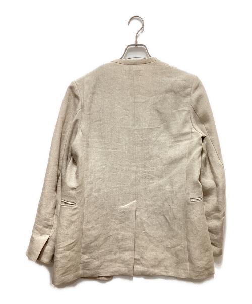 ATON（エイトン）ATON (エイトン) リネンノーカラージャケット アイボリー サイズ:1の古着・服飾アイテム
