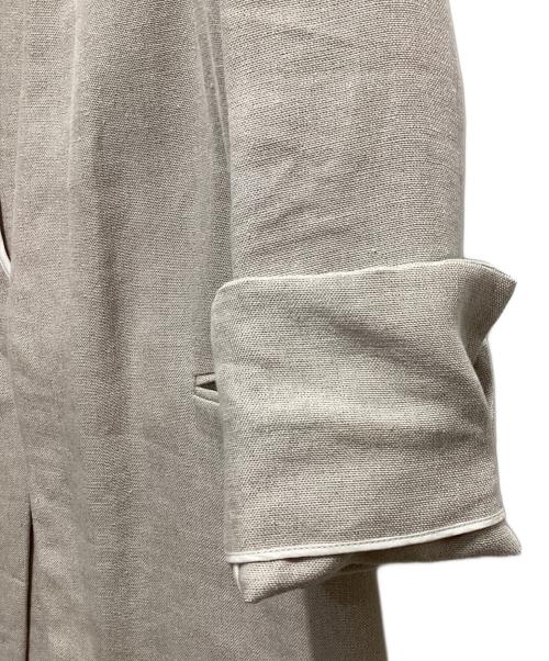 ATON（エイトン）ATON (エイトン) リネンノーカラージャケット アイボリー サイズ:1の古着・服飾アイテム