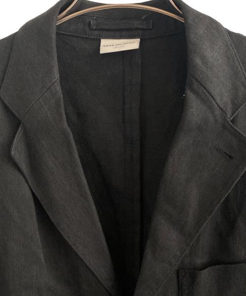 DRIES VAN NOTEN（ドリスヴァンノッテン）DRIES VAN NOTEN (ドリスヴァンノッテン) リネン3Bジャケット ブラック サイズ:46の古着・服飾アイテム