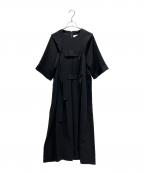 ENFOLDエンフォルド）の古着「STRING DRAPE-DRESS」｜ブラック