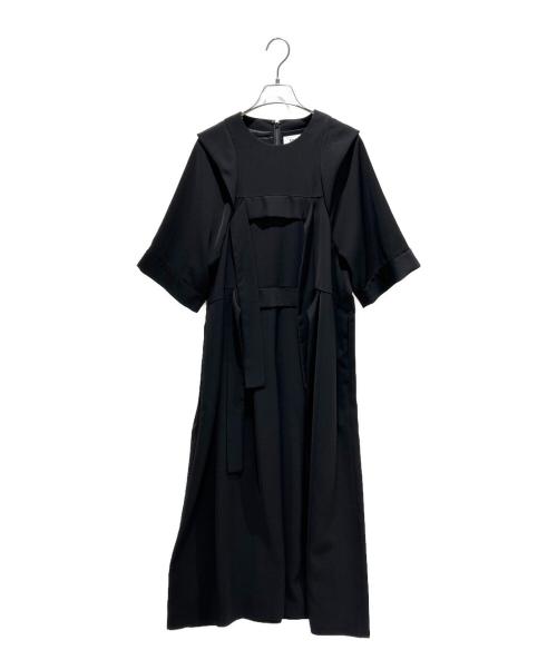 ENFOLD（エンフォルド）ENFOLD (エンフォルド) STRING DRAPE-DRESS ブラック サイズ:36の古着・服飾アイテム