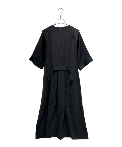 ENFOLD（エンフォルド）ENFOLD (エンフォルド) STRING DRAPE-DRESS ブラック サイズ:36の古着・服飾アイテム