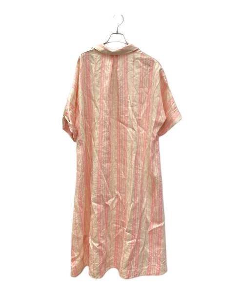 ebure（エブール）EBURE (エブール) カラーストライプリネンシャツワンピース EBURE（エブール） ピンク サイズ:36の古着・服飾アイテム