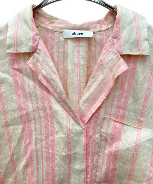 ebure（エブール）EBURE (エブール) カラーストライプリネンシャツワンピース EBURE（エブール） ピンク サイズ:36の古着・服飾アイテム