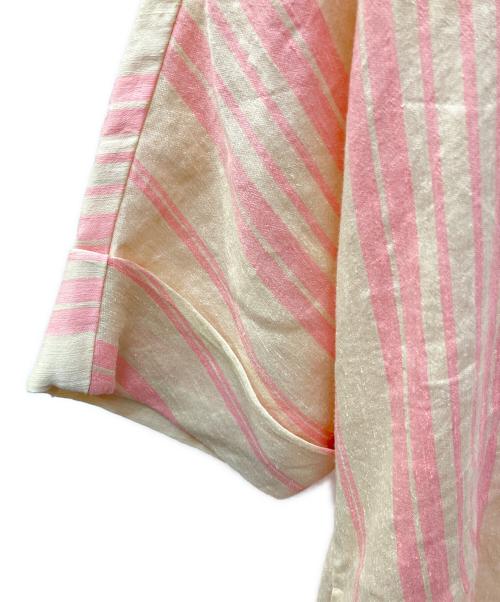 ebure（エブール）EBURE (エブール) カラーストライプリネンシャツワンピース EBURE（エブール） ピンク サイズ:36の古着・服飾アイテム