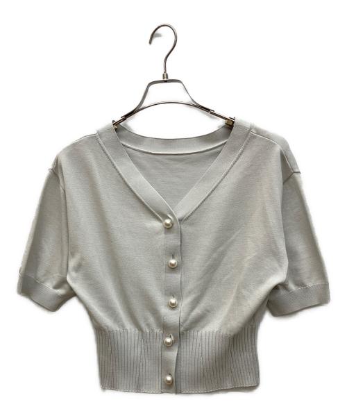 Mystrada（マイストラーダ）Mystrada (マイストラーダ) 半袖ニットカーディガン ライトグレー サイズ:38の古着・服飾アイテム