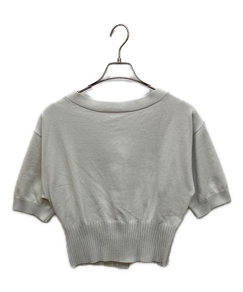 Mystrada（マイストラーダ）Mystrada (マイストラーダ) 半袖ニットカーディガン ライトグレー サイズ:38の古着・服飾アイテム