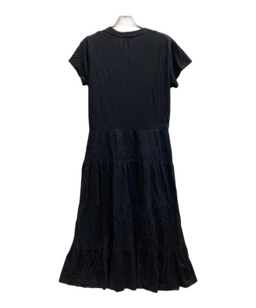 RED VALENTINO（レッドヴァレンティノ）RED VALENTINO (レッドヴァレンティノ) レース切替ティアードワンピース ブラック サイズ:Sの古着・服飾アイテム