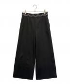RED VALENTINOレッドヴァレンティノ）の古着「スカラップ風ステッチパンツ」｜ブラック