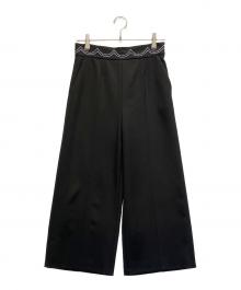 RED VALENTINO（レッドヴァレンティノ）の古着「スカラップ風ステッチパンツ」｜ブラック