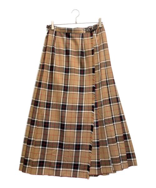 O'NEIL OF DUBLIN（オニールオブダブリン）O'NEIL OF DUBLIN (オニールオブダブリン) チェックラップスカート ブラウン サイズ:42の古着・服飾アイテム