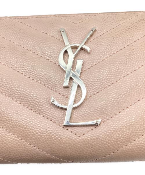 Saint Laurent Paris（サンローランパリ）Saint Laurent Paris (サンローランパリ) ラウンドファスナー財布 ピンクの古着・服飾アイテム