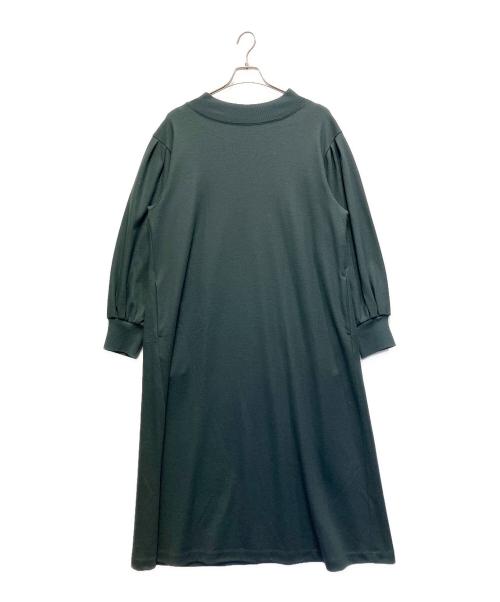 23区（ニジュウサンク）23区 (ニジュウサンク) ウールミルドジャージー ワンピース グリーン サイズ:48の古着・服飾アイテム