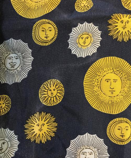 GUCCI（グッチ）GUCCI (グッチ) ニット切替ノースリーブシルクブラウス ネイビー サイズ:Lの古着・服飾アイテム