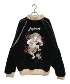 el conductorhコンダクター）の古着「Exclucive Embroidered Velveteen Sourvenir JKT」｜ブラック