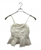 ESTNATIONエストネーション）の古着「リップル シャーリング ペプラム キャミソールブラウス」｜アイボリー