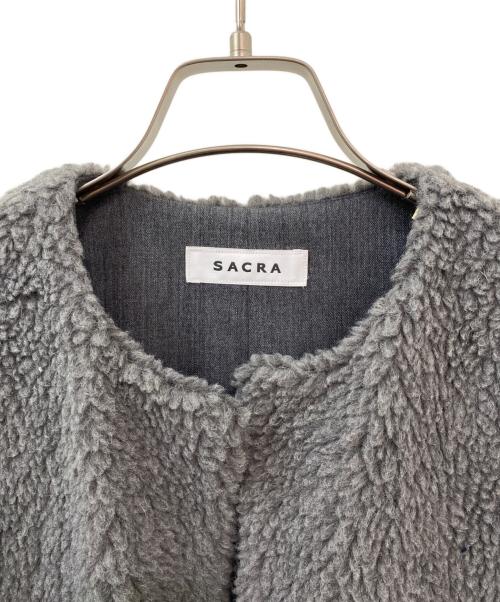 SACRA（サクラ）SACRA (サクラ) プードルファーロングジレ グレー サイズ:38の古着・服飾アイテム