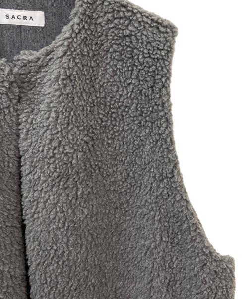 SACRA（サクラ）SACRA (サクラ) プードルファーロングジレ グレー サイズ:38の古着・服飾アイテム