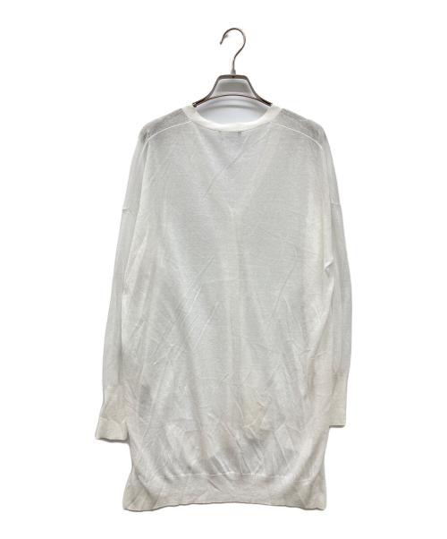 theory luxe（セオリーリュクス）theory luxe (セオリーリュクス) シアーニットコットンリネンカーディガン ホワイト サイズ:38の古着・服飾アイテム