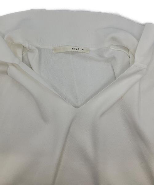 qualite（カリテ）qualite (カリテ) レーヨンストレッチオープンカラーシャツ ホワイト サイズ:FREEの古着・服飾アイテム