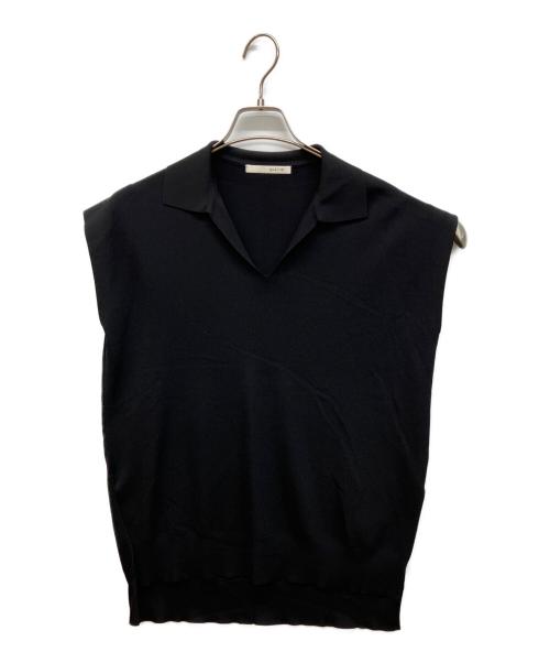 qualite（カリテ）qualite (カリテ) レーヨンストレッチオープンカラーシャツ ブラック サイズ:FREEの古着・服飾アイテム