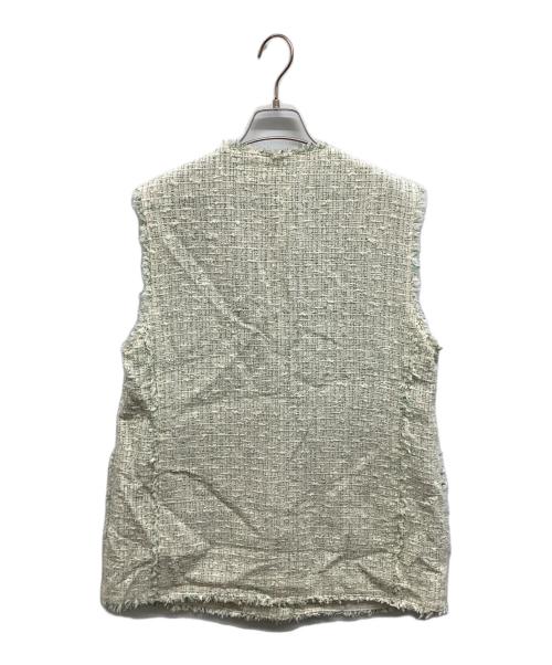 K.T KIYOKO TAKASE（ケーティー キヨコタカセ）K.T KIYOKO TAKASE (ケーティー キヨコタカセ) サマーツイード ジレ リーフグリーン サイズ:9の古着・服飾アイテム