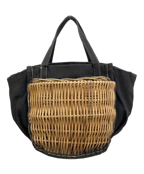 ebagos（エバゴス）ebagos (エバゴス) キャンバス・カゴポケット付トート (ポケットオーバル) グレーの古着・服飾アイテム