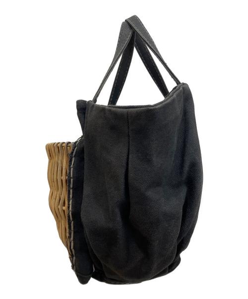 ebagos（エバゴス）ebagos (エバゴス) キャンバス・カゴポケット付トート (ポケットオーバル) グレーの古着・服飾アイテム