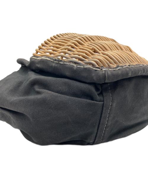 ebagos（エバゴス）ebagos (エバゴス) キャンバス・カゴポケット付トート (ポケットオーバル) グレーの古着・服飾アイテム