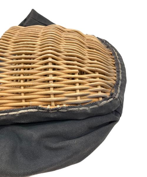 ebagos（エバゴス）ebagos (エバゴス) キャンバス・カゴポケット付トート (ポケットオーバル) グレーの古着・服飾アイテム