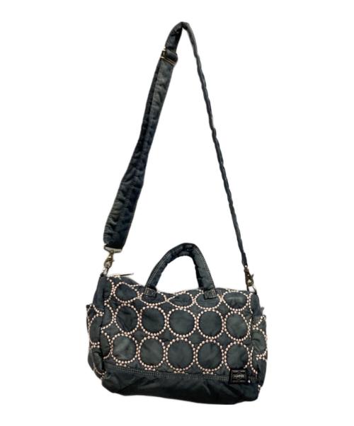 PORTER（ポーター）PORTER (ポーター) mina perhonen (ミナ ペルホネン) tambourine 2WAY DOCTORS BAG ブルー×ピンク サイズ:下記参照の古着・服飾アイテム