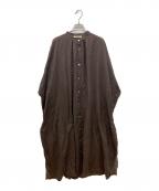ne quittez pasヌキテパ）の古着「COTTON VOIL PLAIN SHIRTS DRESS」｜ブラウン