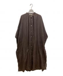 ne quittez pas（ヌキテパ）の古着「COTTON VOIL PLAIN SHIRTS DRESS」｜ブラウン