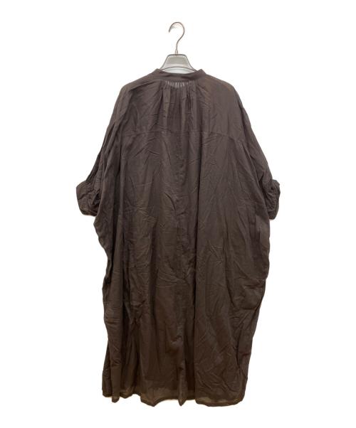 ne quittez pas（ヌキテパ）ne quittez pas (ヌキテパ) COTTON VOIL PLAIN SHIRTS DRESS ブラウン サイズ:Freeの古着・服飾アイテム