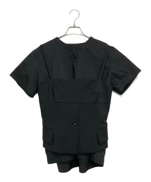sacai（サカイ）sacai (サカイ) ベストセット レイヤードカットソー ブラック サイズ:1の古着・服飾アイテム