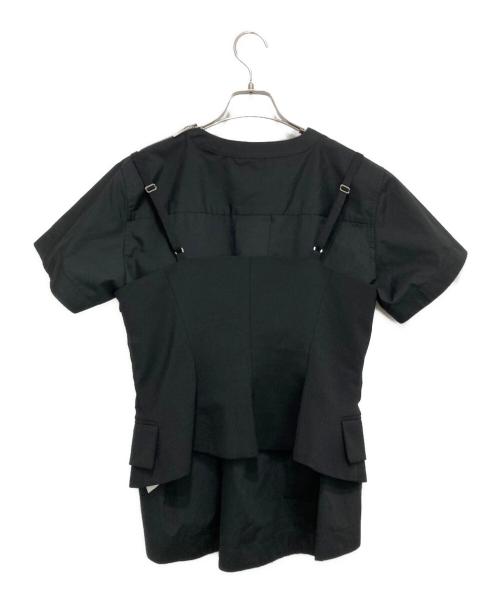 sacai（サカイ）sacai (サカイ) ベストセット レイヤードカットソー ブラック サイズ:1の古着・服飾アイテム