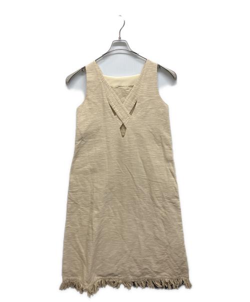 sara mallika（サラマリカ）sara mallika (サラマリカ) sara mallika Cotton Fringe Dress ベージュ サイズ:Free 未使用品の古着・服飾アイテム