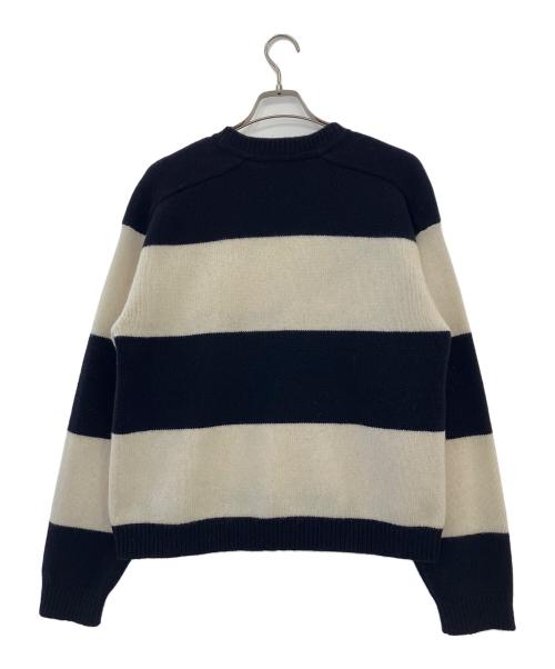 Oblada（オブラダ）Oblada (オブラダ) WILLIAM ボーダーニット ホワイト×ネイビー サイズ:Fの古着・服飾アイテム