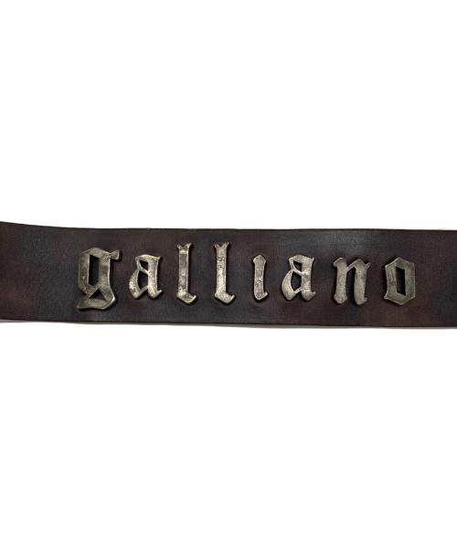 GALLIANO（ガリアーノ）GALLIANO (ガリアーノ) レザーベルト ブラウンの古着・服飾アイテム