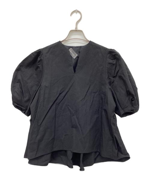 BALLSEY（ボールジィ）BALLSEY (ボールジィ) ハイカウントギャバジンパフスリーブブラウス ブラック サイズ:36の古着・服飾アイテム