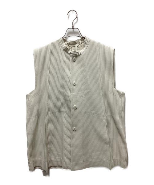 HOMME PLISSE ISSEY MIYAKE（オム プリッセ イッセイ ミヤケ）HOMME PLISSE ISSEY MIYAKE (オム プリッセ イッセイ ミヤケ) プリーツベスト アイボリー サイズ:3の古着・服飾アイテム