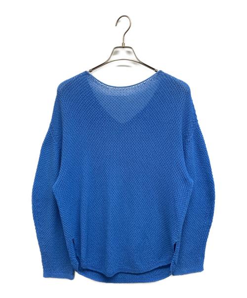 Noble（ノーブル）Noble (ノーブル) ペーパーヤーンカノコ Back Vプルオーバー ブルー サイズ:Freeの古着・服飾アイテム