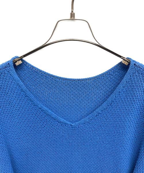 Noble（ノーブル）Noble (ノーブル) ペーパーヤーンカノコ Back Vプルオーバー ブルー サイズ:Freeの古着・服飾アイテム
