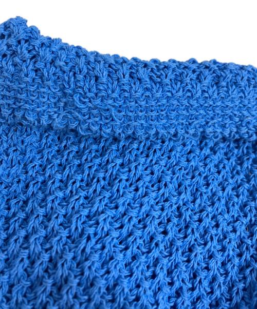 Noble（ノーブル）Noble (ノーブル) ペーパーヤーンカノコ Back Vプルオーバー ブルー サイズ:Freeの古着・服飾アイテム